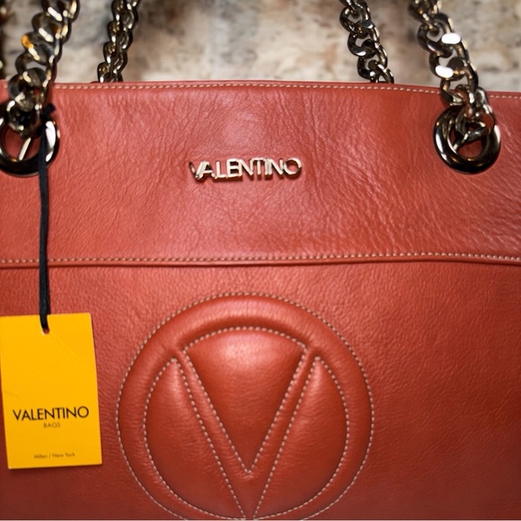 Mario Valentino Karina VA6107 Italian Leather Terracotta Bag NWT Authentic VTG - Picture 5 of 15